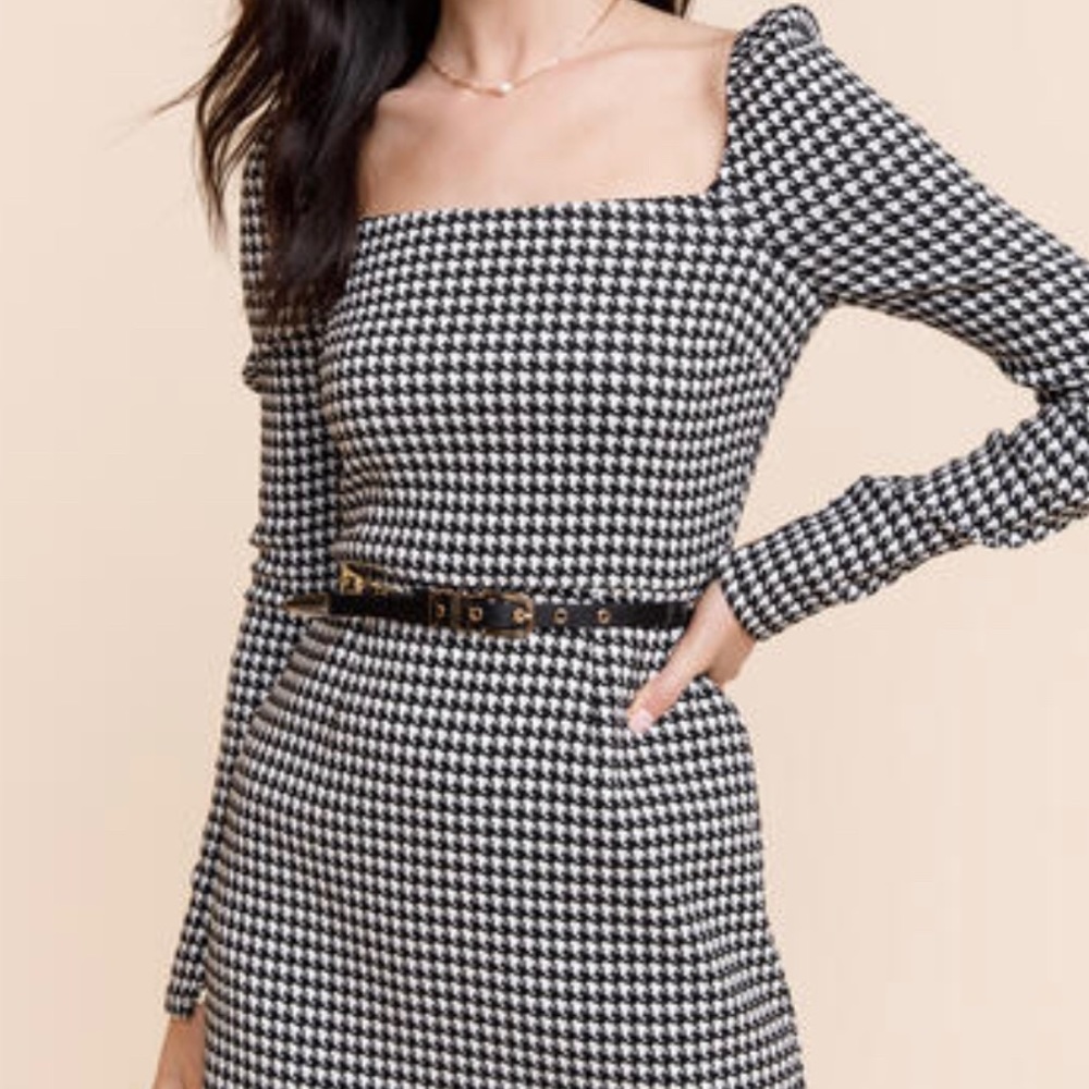 Francesca’s Meridith Houndstooth Mini Dress